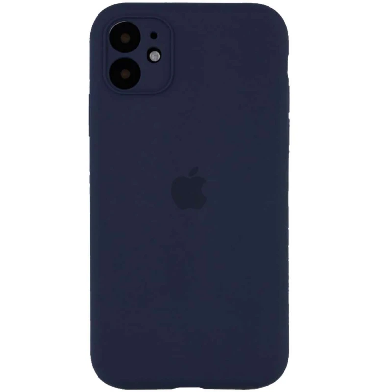

Чехол Silicone Case с защитой камеры для Apple iPhone 12 (6.1") (Темно-синий / Midnight blue), Темно-синій / midnight blue