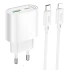 СЗУ Hoco C109A Fighter PD20W+QC3.0 (1USB-A/1C) + кабель Type-C to Lightning фото 1 из 2