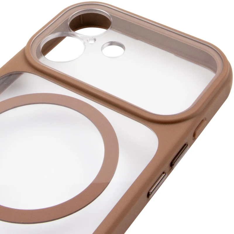 Чохол TPU GETMAN Moon Clear with MagSafe для Apple iPhone 17 (6.3") – Brown. Фото 5 з 6