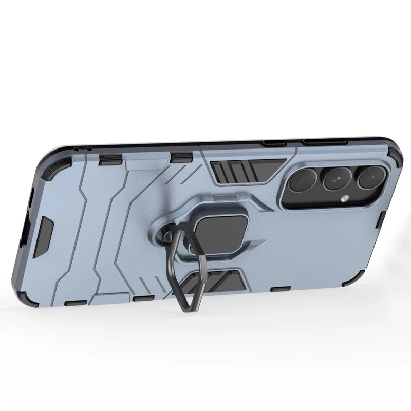 Протиударний чохол Transformer з кільцем на Samsung Galaxy A55 – Сірий / Metal slate. Фото 3 з 7