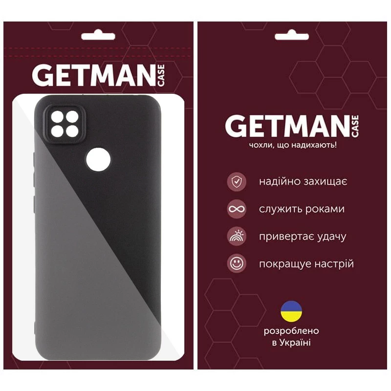 Цветной силиконовый чехол GETMAN с закрытой камерой на Xiaomi Redmi 9C – Черный / Black. Фото 7 из 7