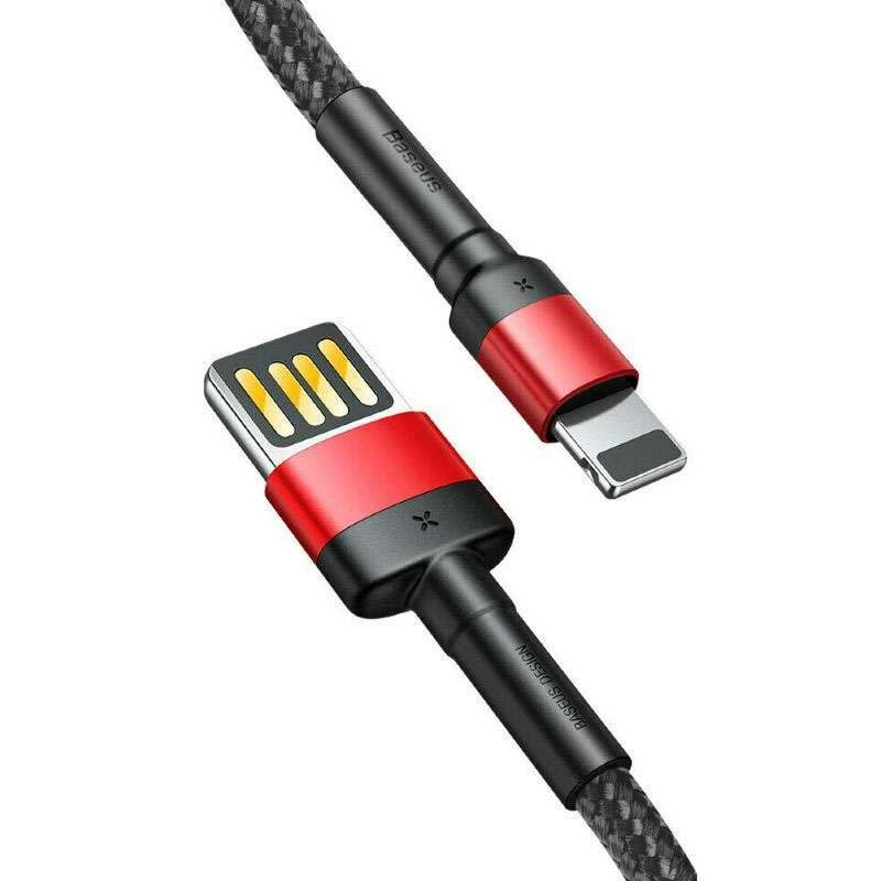 Дата кабель Baseus Cafule Lightning Cable Special Edition 2.4A (1m) – Чорний / Червоний. Фото 3 з 7