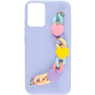 Чохол Heart з ланцюгом на Xiaomi Poco X6 — Lilac Blue