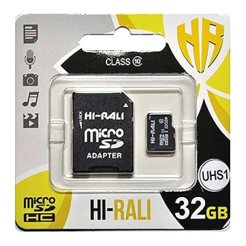 

Карта пам'яті Hi-Rali microSDHC (UHS-1) 32 GB class 10 (з адаптером) (Чорний)