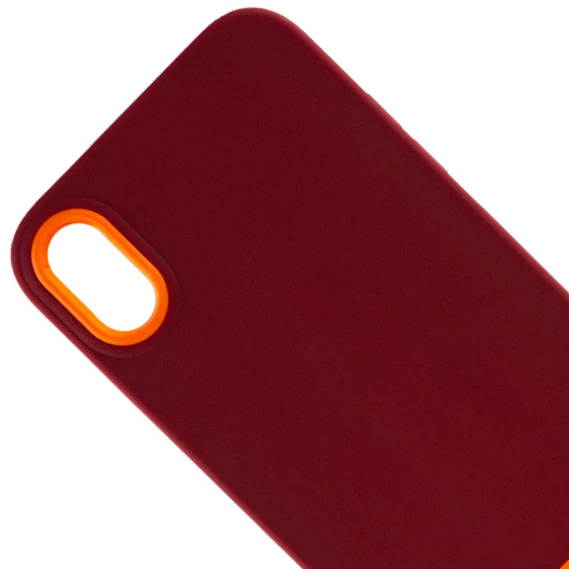 Двоколірний чохол Bichromatic на Apple iPhone XR (6.1") – Brown burgundy / Orange. Фото 3 з 5