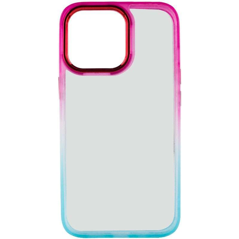 Силиконовый чехол фреш для Apple iPhone 13 Pro (6.1") – Бирюзовый / Розовый. Фото 4 из 6