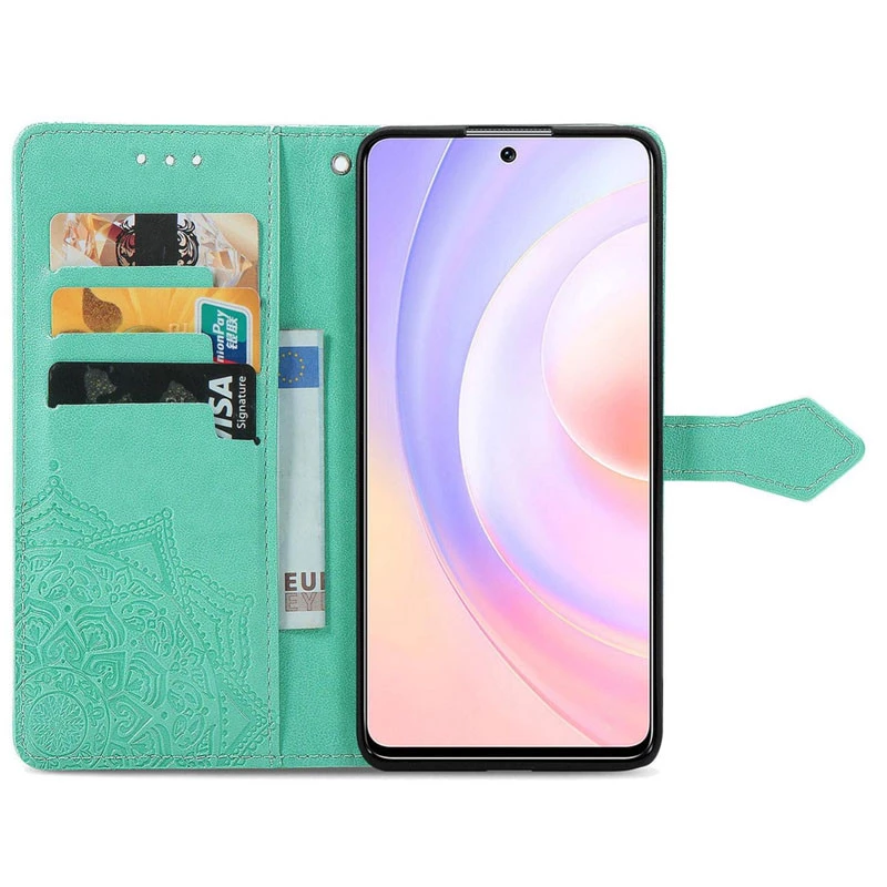 Шкіряний чохол-книжка Art Case з візитницею для Samsung Galaxy A53 5G – Бірюзовий. Фото 5 з 6