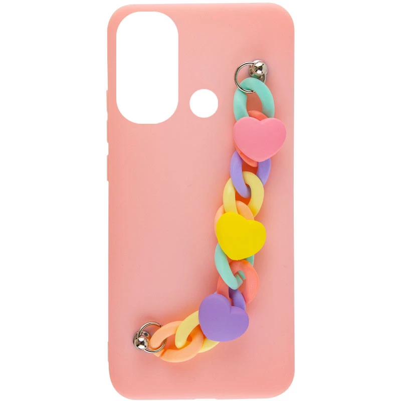 

Чехол Heart с цепочкой для Xiaomi Redmi 12C / Poco C55 (Pink Sand)