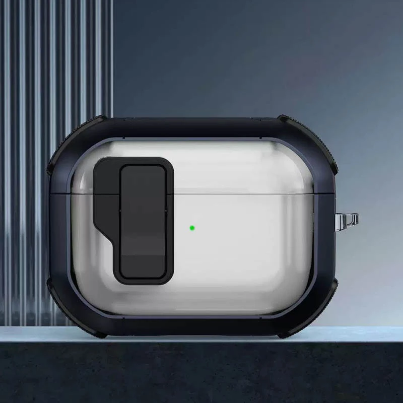 Футляр протиударний Locking Button для навушників Airpods Pro 3 – Blue. Фото 2 з 2