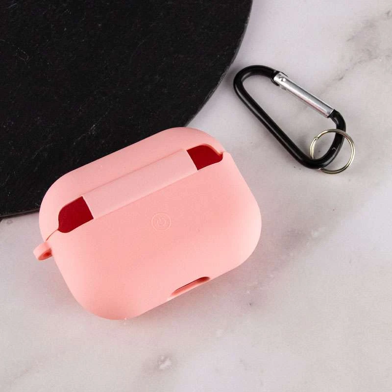 Силіконовий футляр з мікрофіброю для навушників Airpods Pro 2 – Рожевий / Pink. Фото 4 з 4