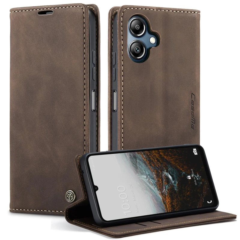 Шкіряний чохол-книжка CaseMe Velvet Nubuck для Samsung Galaxy A07 – Coffee. Фото 2 з 5