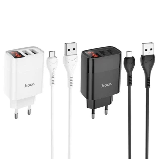 СЗУ HOCO C86A (2USB/2.4A) + MicroUSB фото 1 из 1