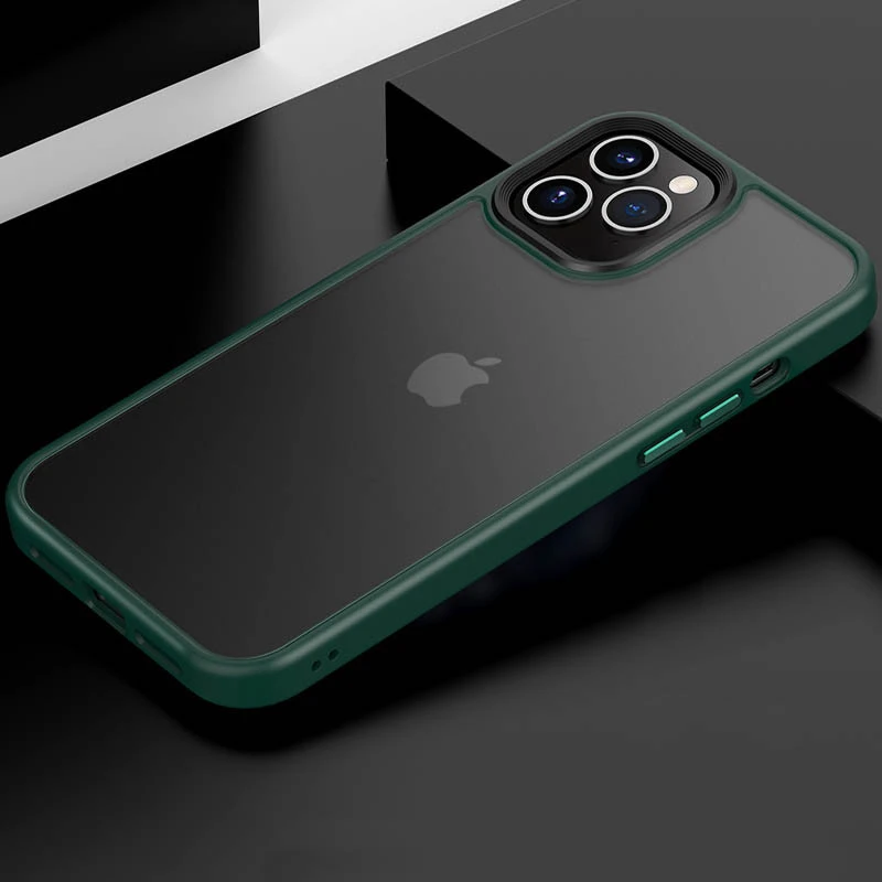TPU+PC с металлическими кнопками для Apple iPhone 12 Pro (6.1") – Зеленый / Dark Green. Фото 2 из 2