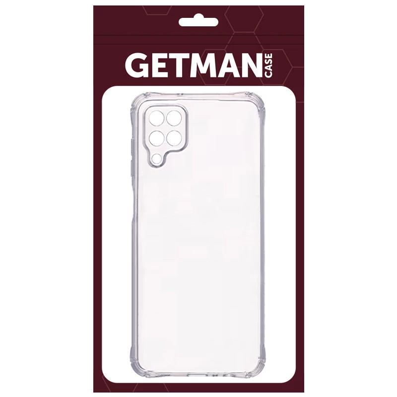 Ультратонкий силіконовий чохол GETMAN з критими бортами та камерою для Samsung Galaxy A12 – Безбарвний (прозорий). Фото 2 з 6
