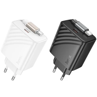 СЗУ Hoco N57 Full PD20W with retractable cable Type-C (2USB-C) фото 1 СЗУ Hoco N57 Full PD20W with retractable cable Type-C (2USB-C) фото 1 из 1