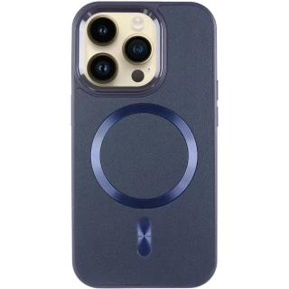 Шкіряний чохол з MagSafe на Apple iPhone 16 Pro — Dark Blue