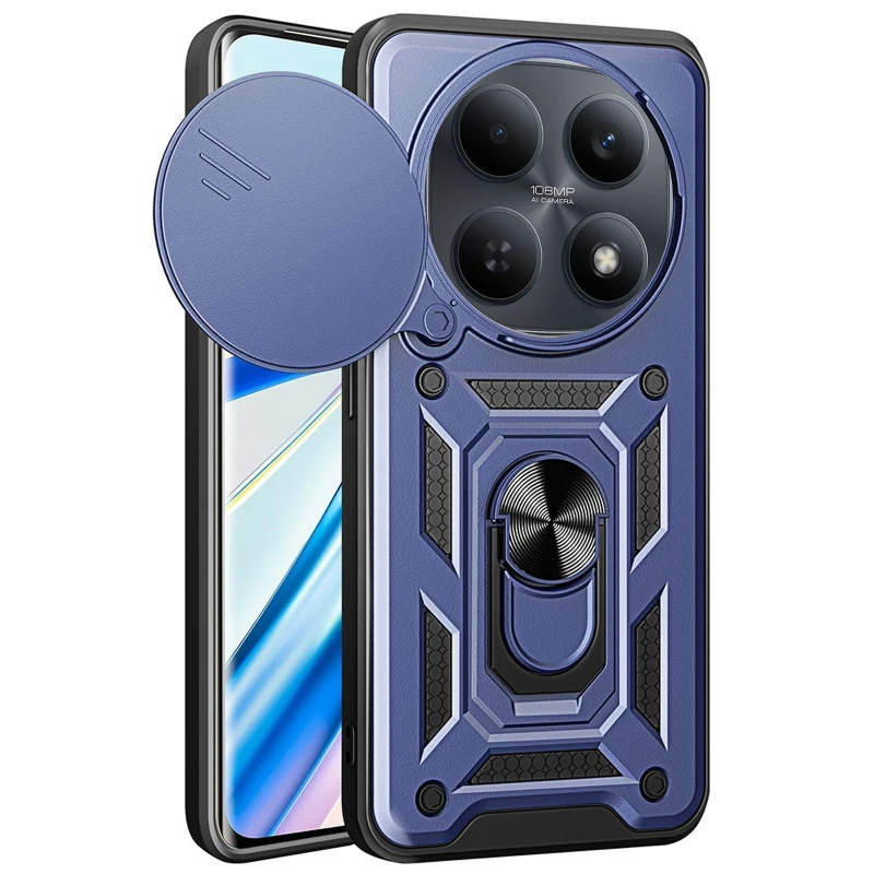 Ударопрочный чехол Ummi Camshield Serge Ring (in box) для Xiaomi Redmi Note 15 4G/5G (EU) – Синий / Navy. Фото 1 из 3