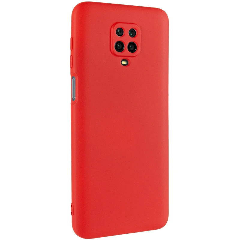 Цветной силиконовый чехол GETMAN с закрытой камерой на Xiaomi Redmi Note 9s / Note 9 Pro / Note 9 Pro Max – Красный / Red. Фото 1 из 8