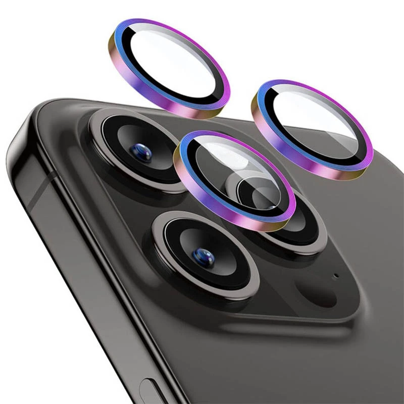Металеве захисне скло на камеру на Apple iPhone 12 Pro (6.1") – Бузковий / Rainbow. Фото 6 з 10