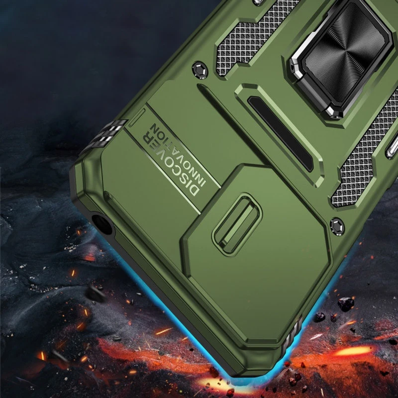 Ударопрочный чехол Square Ring c шторкой на камеру для Xiaomi 17 – Оливковый / Army Green. Фото 2 из 3