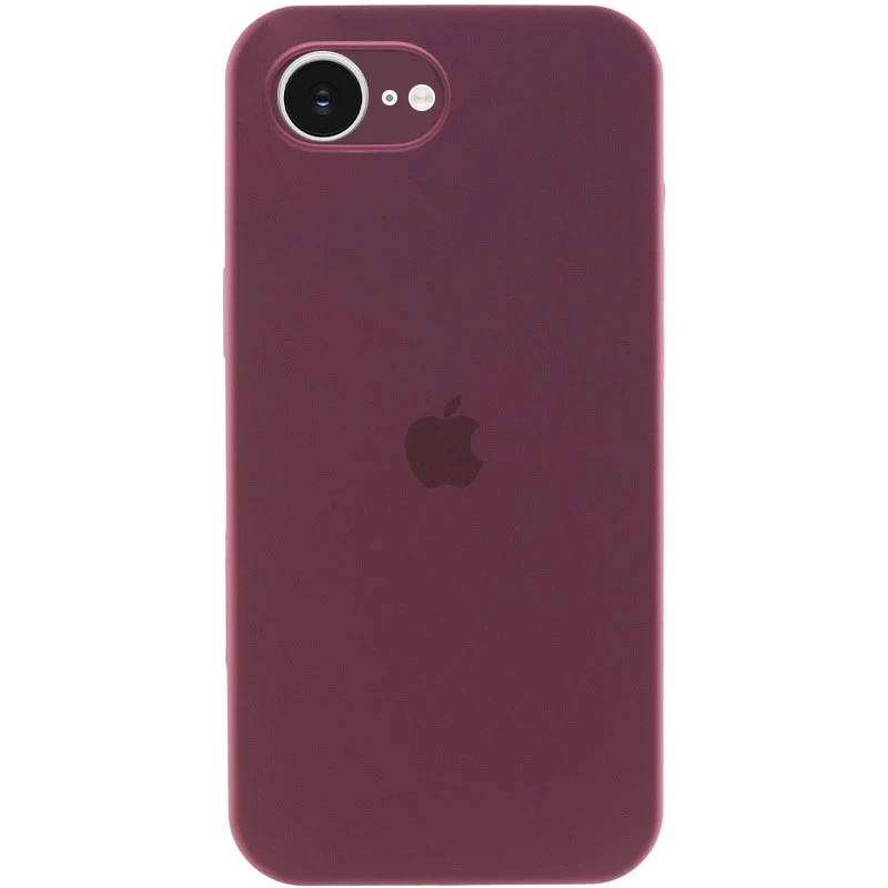 Чохол Silicone Case з закритим низом на Apple iPhone 17e (6.1") – Бордовий / Plum. Фото 1 з 6