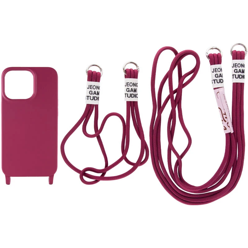 Чехол TPU two straps California для Apple iPhone 13 (6.1") – Красный / Rose Red. Фото 1 из 6