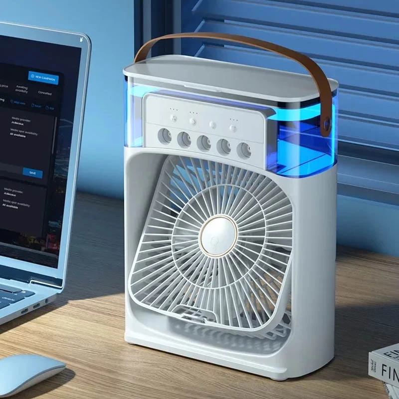 Портативний вентилятор Mini Cool Fan з розпилювальним охолодженням – White. Фото 6 з 6