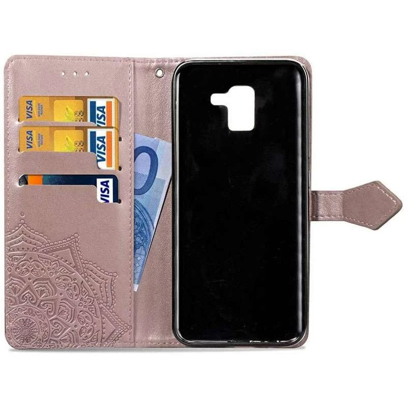 Шкіряний чохол-книжка Art Case з візитницею для Samsung J600F Galaxy J6 (2018) – Рожевий. Фото 3 з 6