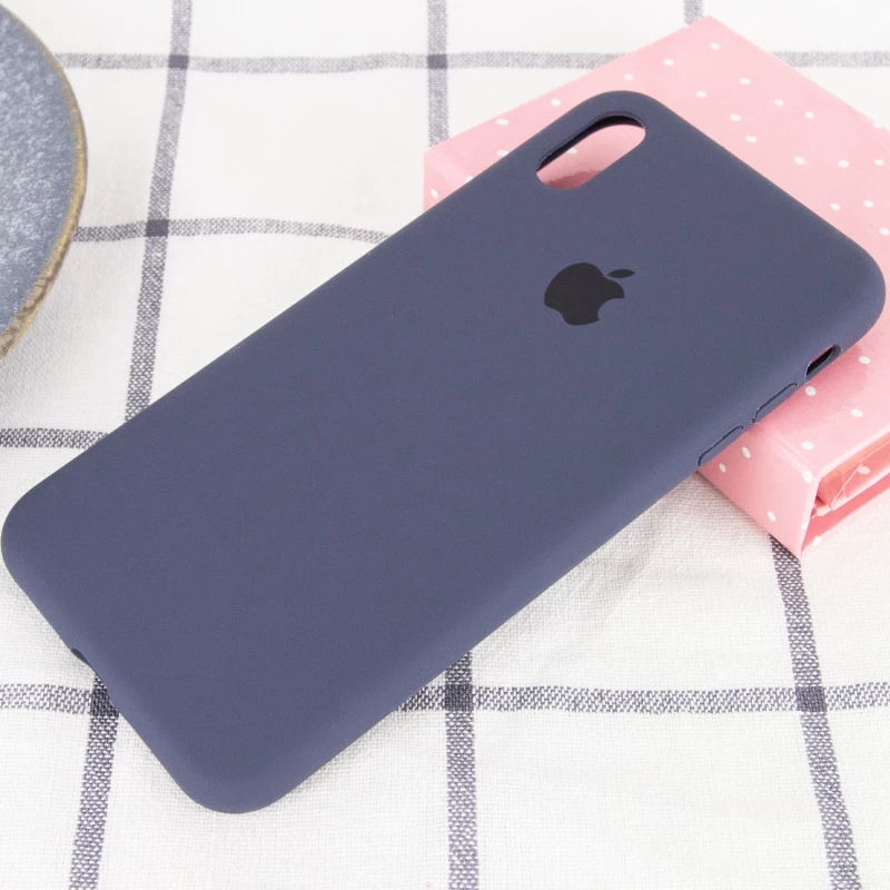 Чехол Silicone Case с закрытым низом для Apple iPhone XS Max (6.5") – Темно-синий / Midnight blue. Фото 2 из 3