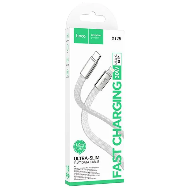 Дата кабель Hoco X125 Exceso Type-C to Lightning 30W (1m) – White. Фото 4 из 4