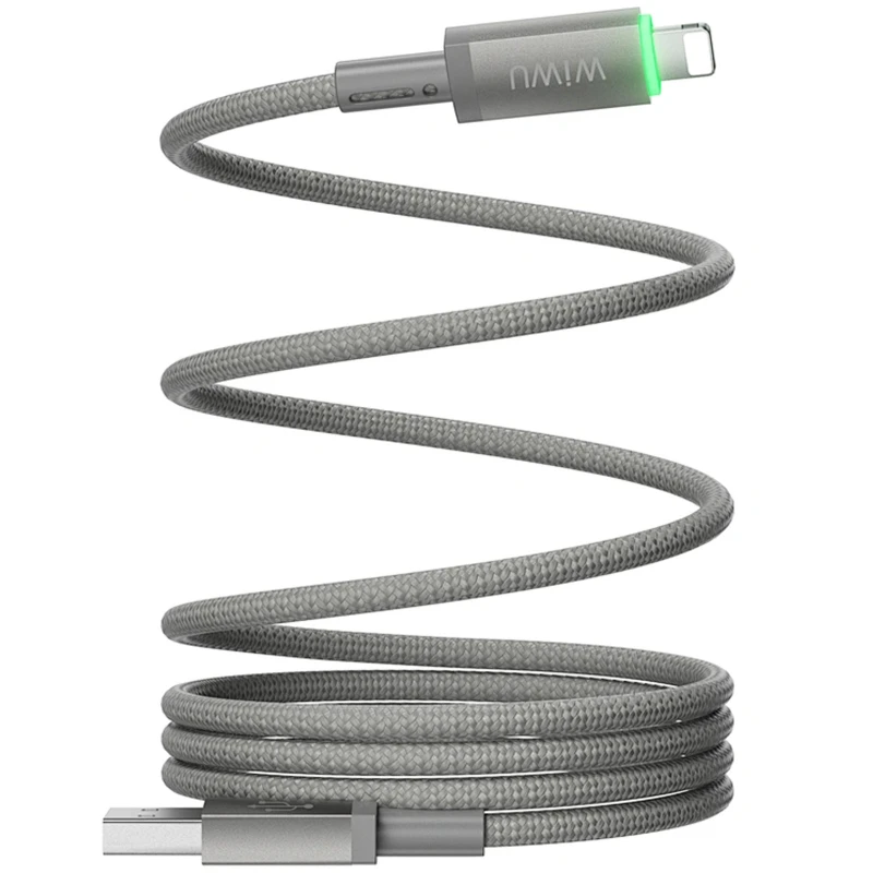 Дата кабель WIWU C081 Maglink USB to Lightning 12W (1m) – Grey. Фото 2 з 5