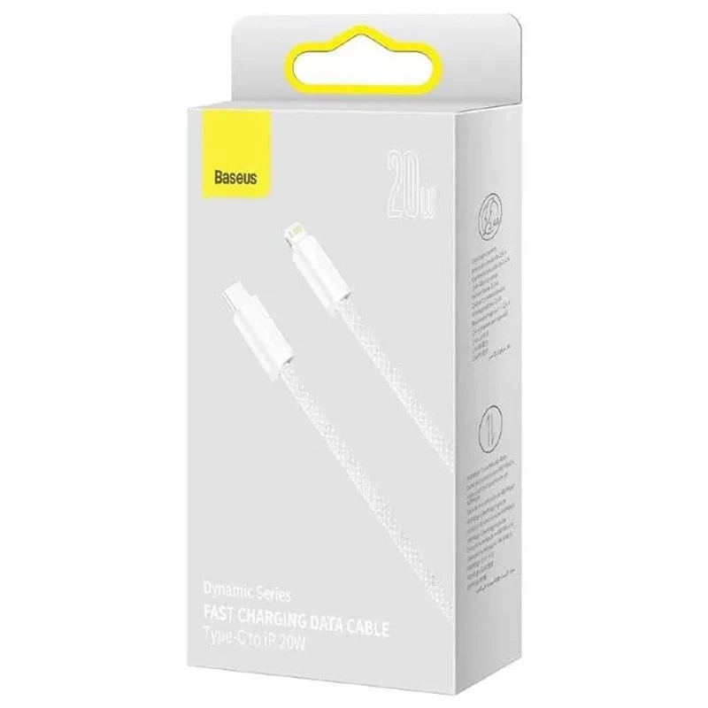 Дата кабель Baseus Dynamic Series Type-C to Lightning 20W (1m) (CALD000002) – White. Фото 3 з 4