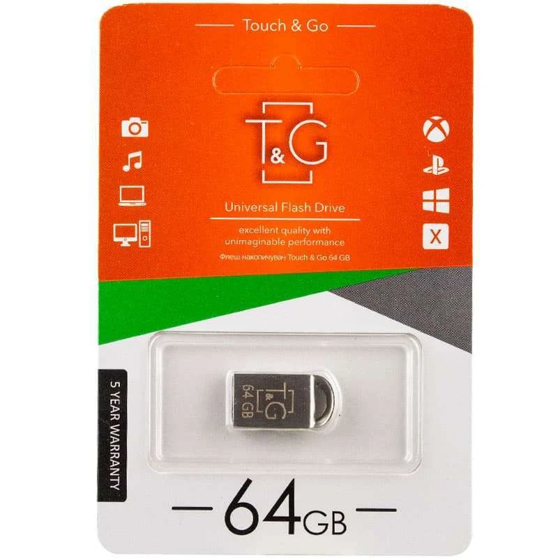 

Флеш-драйв USB Flash Drive T&G 107 Metal Series 64GB (Срібний)