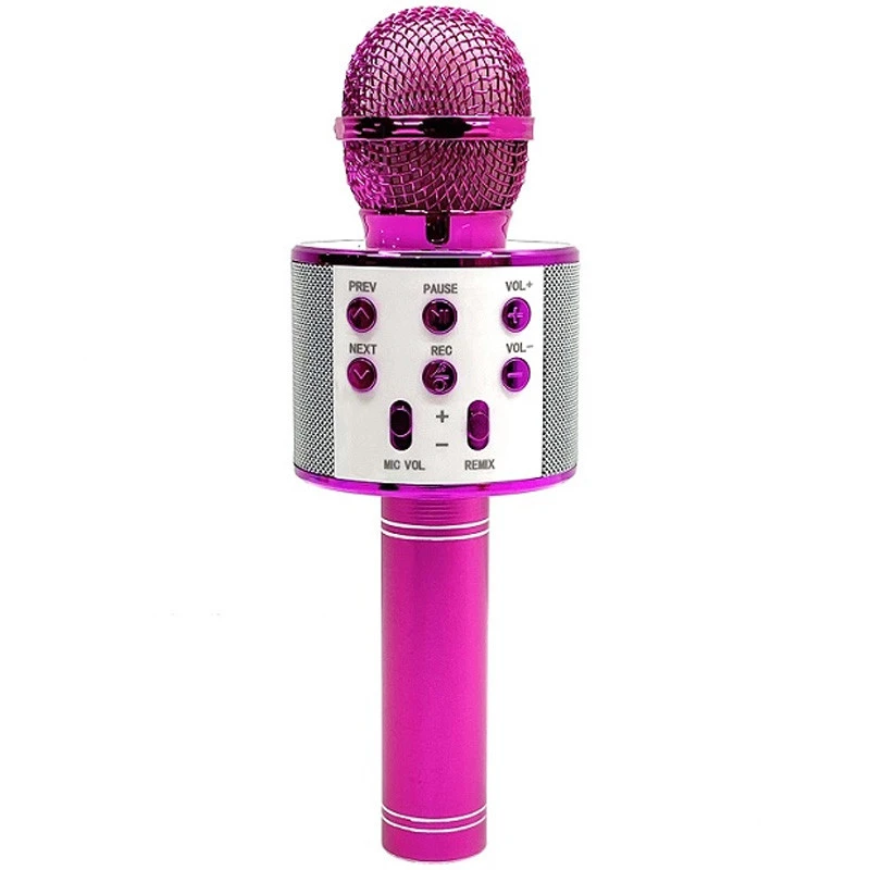 Караоке Мікрофон-колонка WS858 – Pink. Фото 2 з 8