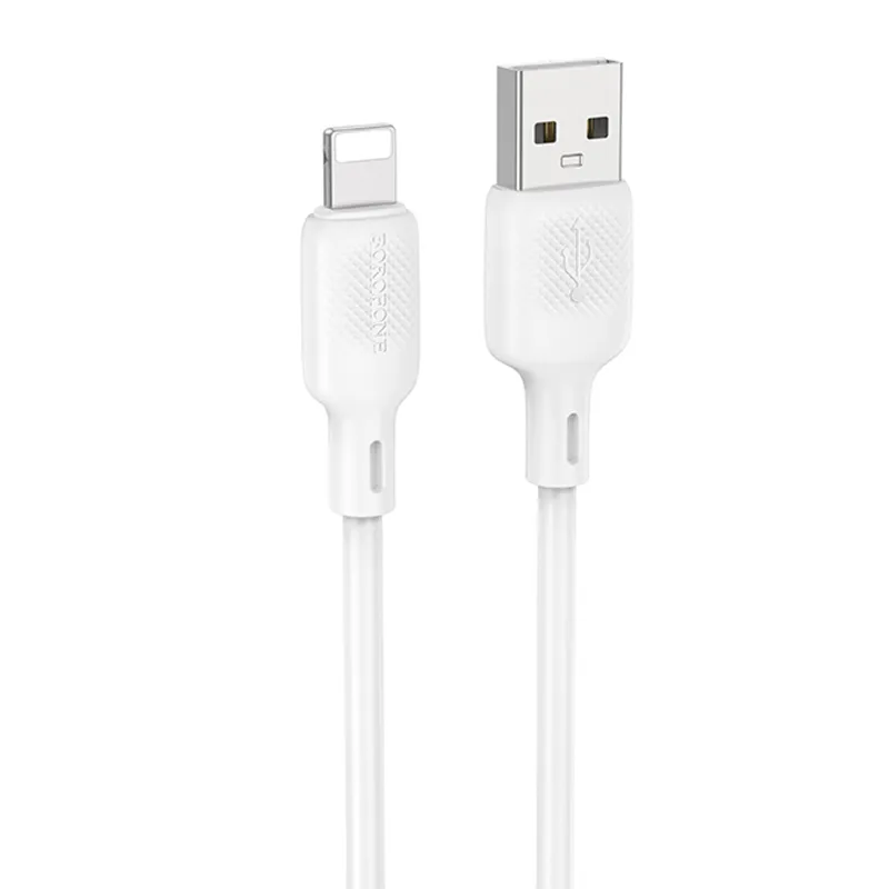 Дата кабель Borofone BX113 Lenny USB to Lightning 2.4A (1m) – White. Фото 1 з 4