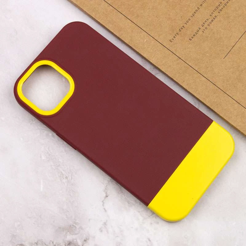Двоколірний чохол Bichromatic на Apple iPhone 12 (6.1") – Brown burgundy / Yellow. Фото 5 з 5