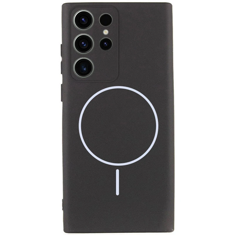 Чохол Silicone Cover Lakshmi Full Camera (AA) with Magnetic Fit для Samsung Galaxy S23 Ultra – Чорний / Black. Фото 1 з 3
