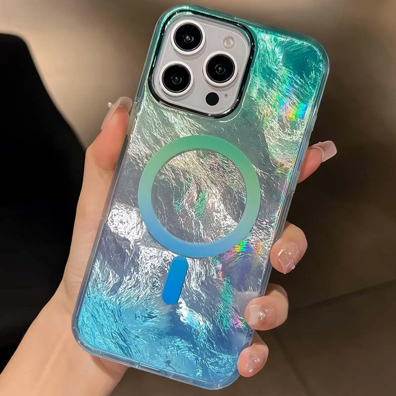 Силіконовий чохол Shiny Mountain (MagFit) для Apple iPhone 17 (6.3") – Green / Blue. Фото 4 з 7
