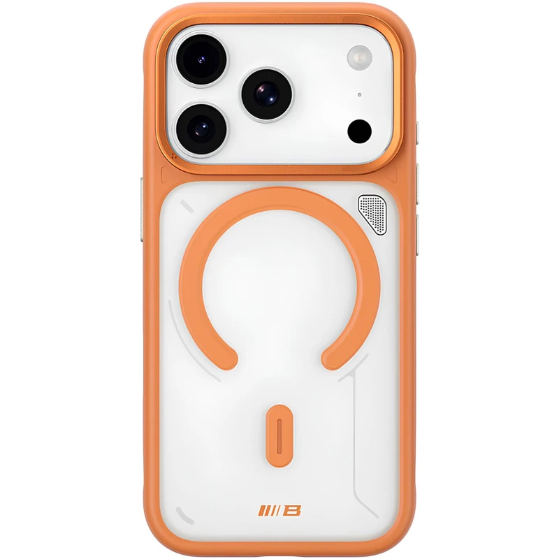 TPU+PC чехол Blueo Frosted Heat Dissipation Stand with MagSafe для Apple iPhone 18 Pro – Оранжевый / Orange. Фото 2 из 3