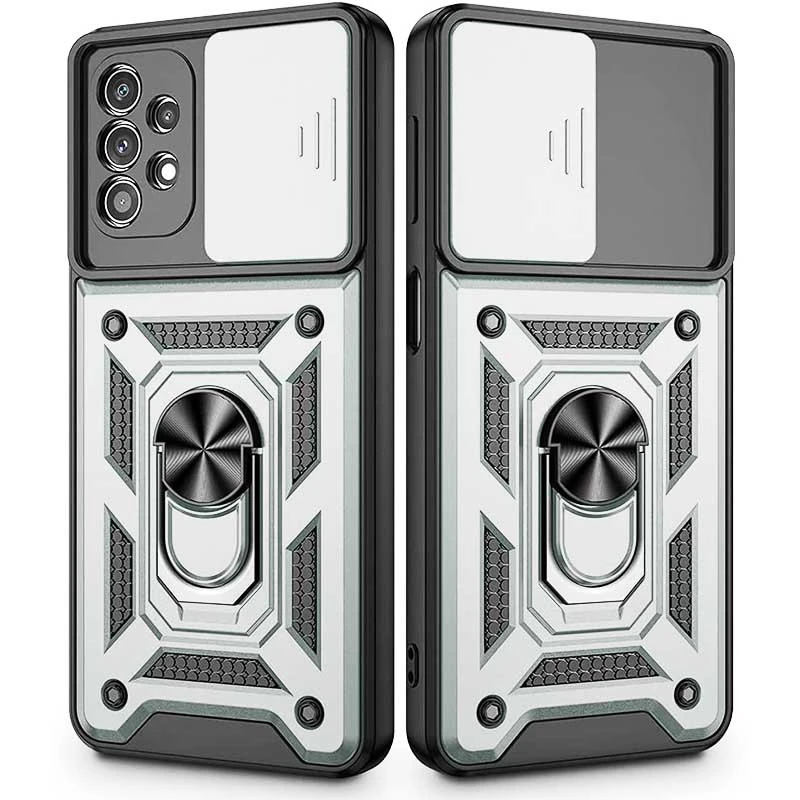 Удароміцний чохол Ummi Camshield Serge Ring (in box) для Samsung Galaxy A72 4G / A72 5G – Срібний. Фото 2 з 3