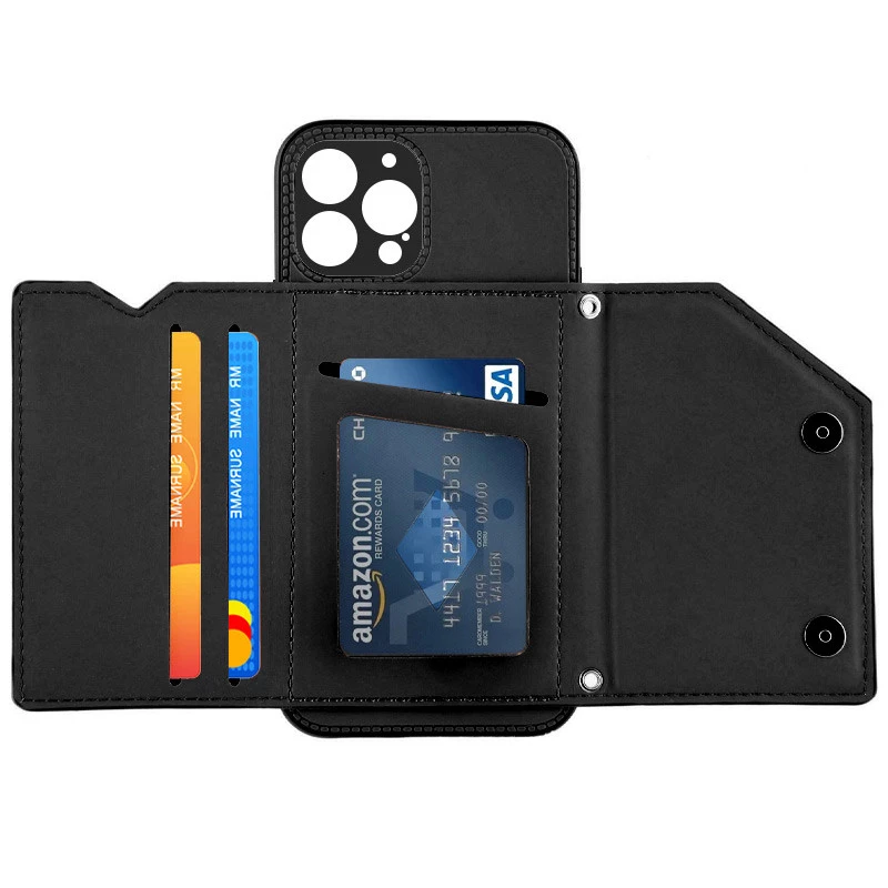 Чехол Frontalka с отсеком для карточек с защитой камеры для Apple iPhone 15 Pro (6.1") – Black. Фото 2 из 4