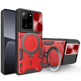 Ударостійкий чохол Bracket Ringstand із захисною шторкою для камери на Xiaomi 13T фото 1 з 6