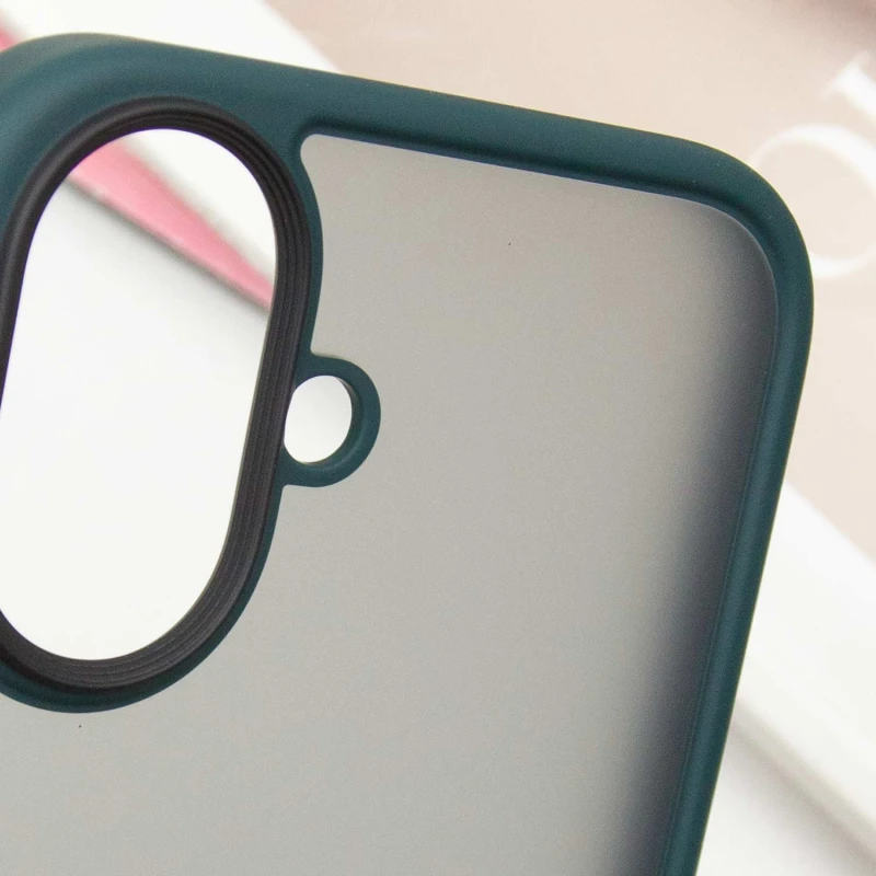 TPU+PC с металлическими кнопками для Apple iPhone 16 – Зеленый / Dark Green. Фото 5 из 6