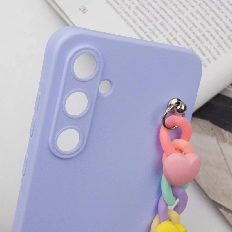 Чохол Heart з ланцюгом на Samsung Galaxy A35 – Lilac Blue. Фото 5 з 6