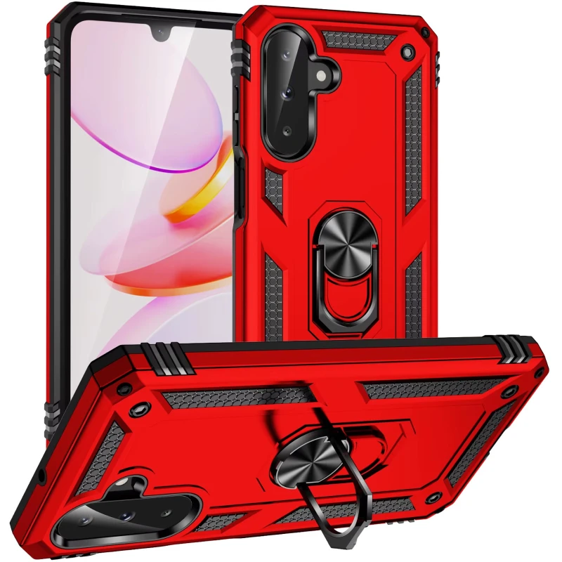 Протиударний чохол Serge Ring з кільцем на Samsung Galaxy A26 5G – Червоний. Фото 1 з 6