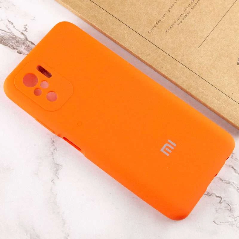 Чохол Silicone Case з закритим низом та захистом камери на Xiaomi Redmi Note 10 / Note 10s – Помаранчевий / Neon Orange. Фото 4 з 4