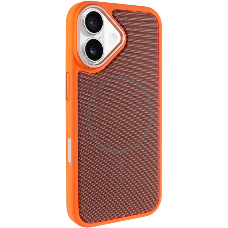 Чехол TPU TechWoven Hybrid with MagSafe для Apple iPhone 17 (6.3") – Orange / Brown. Фото 2 из 7