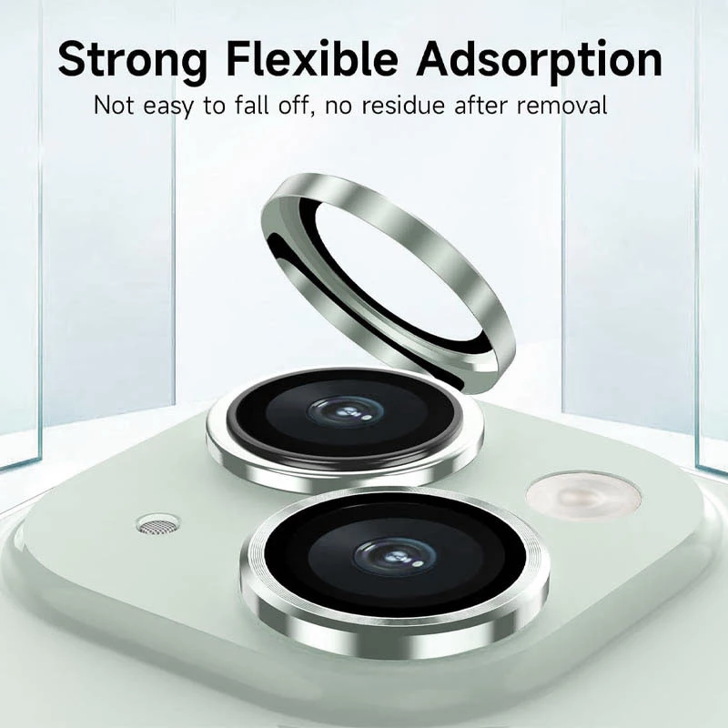 Металеве захисне скло на камеру на Apple iPhone 15 Plus (6.7") – Зелений / Light green. Фото 3 з 9