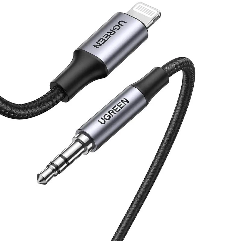

Аудио кабель Aux UGREEN US315 3.5mm to Lightning (1m) (Black)
