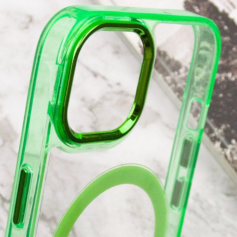 Силіконовий чохол Iris с MagSafe на Apple iPhone 14 (6.1") – Салатовий. Фото 7 з 8